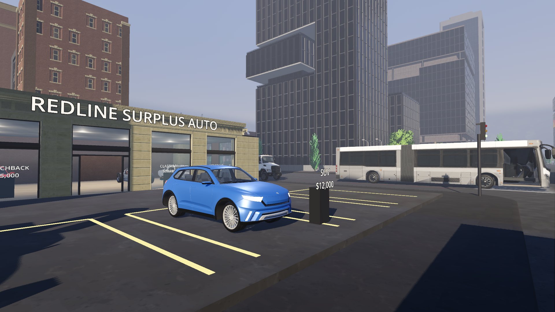 Redline Surplus Auto, a used-car lot in Meridian City